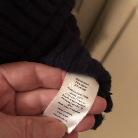 Talbots Teal and Black Color Block Turtleneck Sweater Side Zipper Size M - Picture 5 of 7